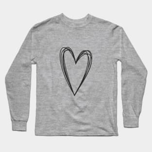 Heart Scribble Doodle drawing love Long Sleeve T-Shirt